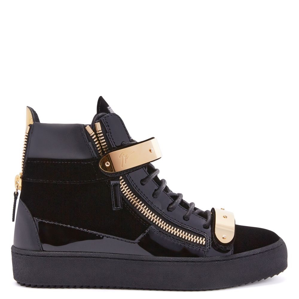 Giuseppe Zanotti Navy velvet high top Sneakers